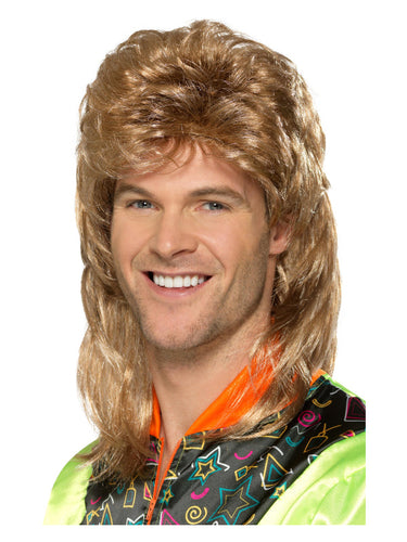 Mullet Wig, Brown – Front